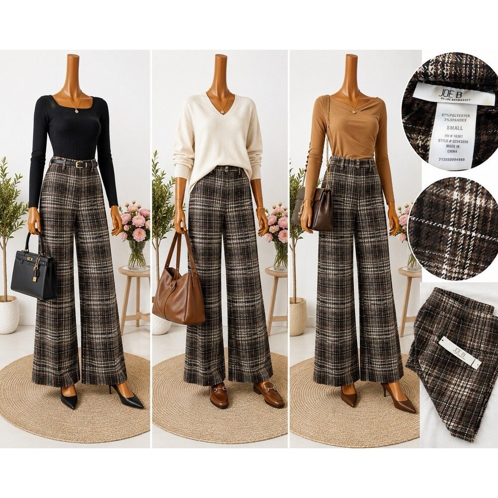 Joe B by Joe Benbasset Pants Women’s S Pull On Brown Black Pants Pull On NWT